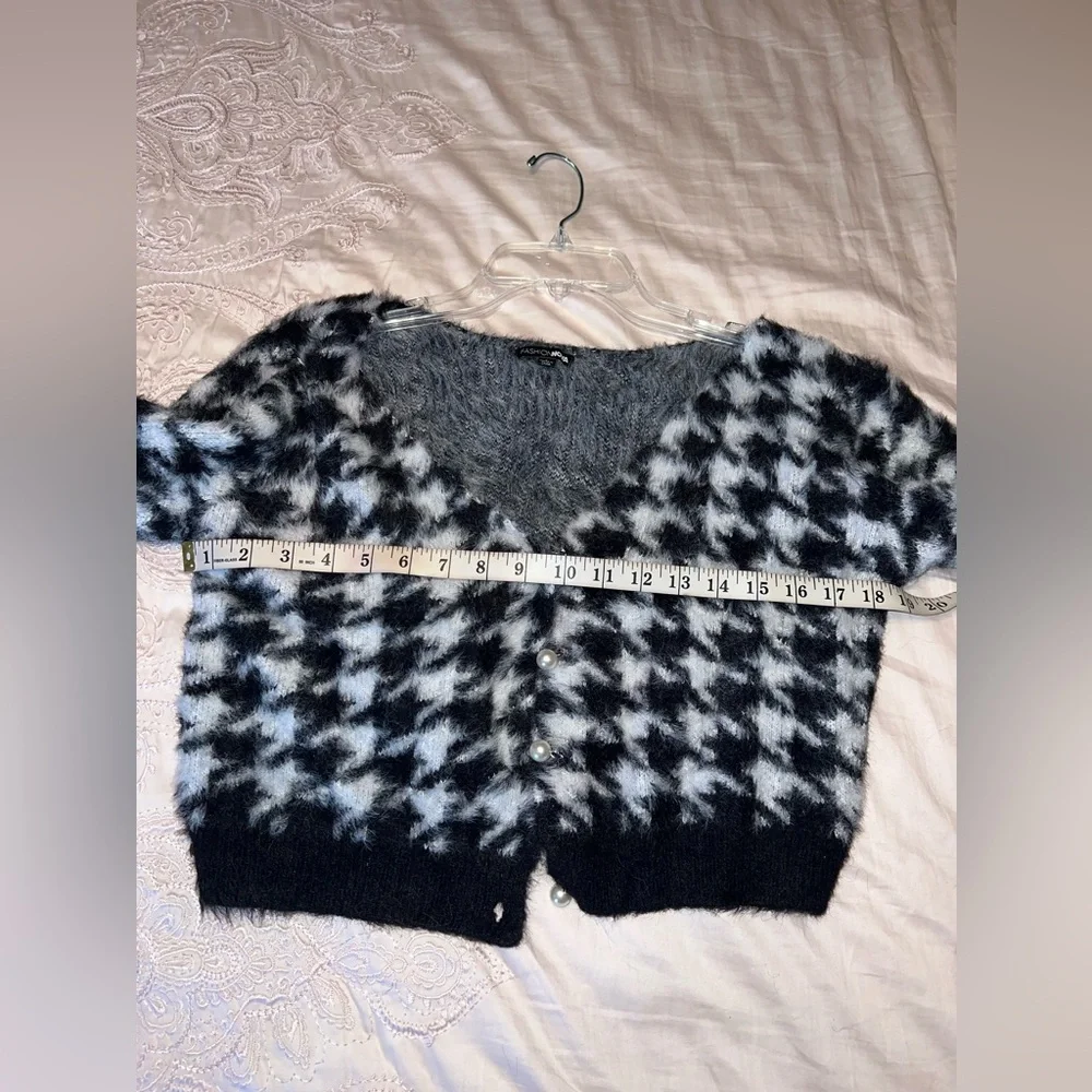 Fashion Nova Oh You Hound Houndstooth Knit Two Piece Skirt Set Size L - Picture 8 of 12